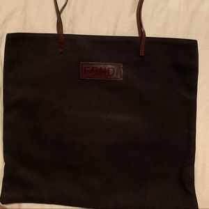 Fendi black canvass handbag made in italy